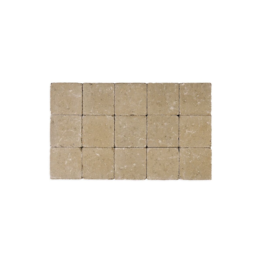 Pavé Coeck Beton 15x15x4 cm Sable-Jaune Tambouriné (€/m²)