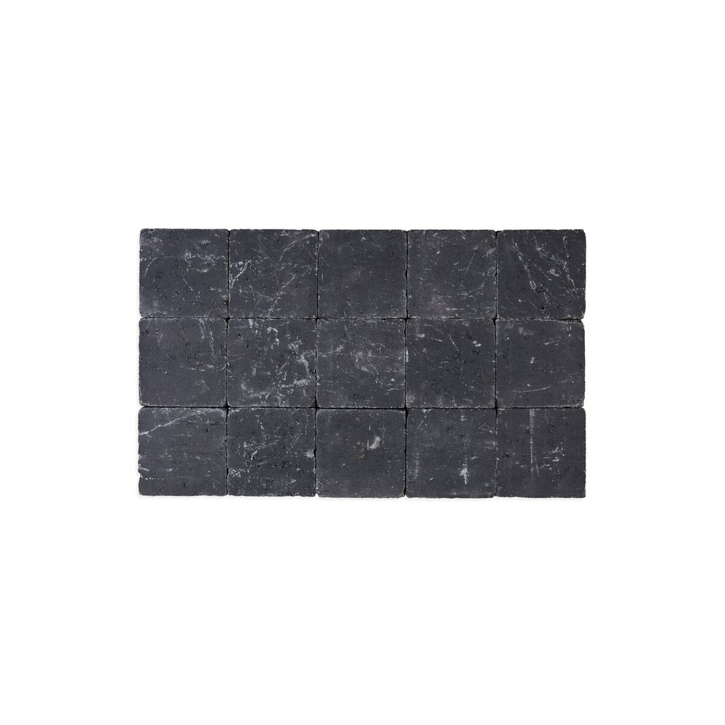 Pavé Coeck Beton 15x15x6 cm Noir Tambouriné (€/m²)