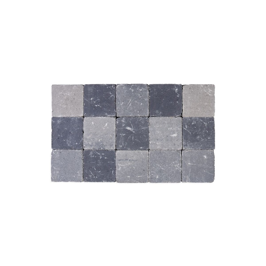 Pavé Coeck Beton 15x15x6 cm Gris-Noir Tambouriné (€/m²)