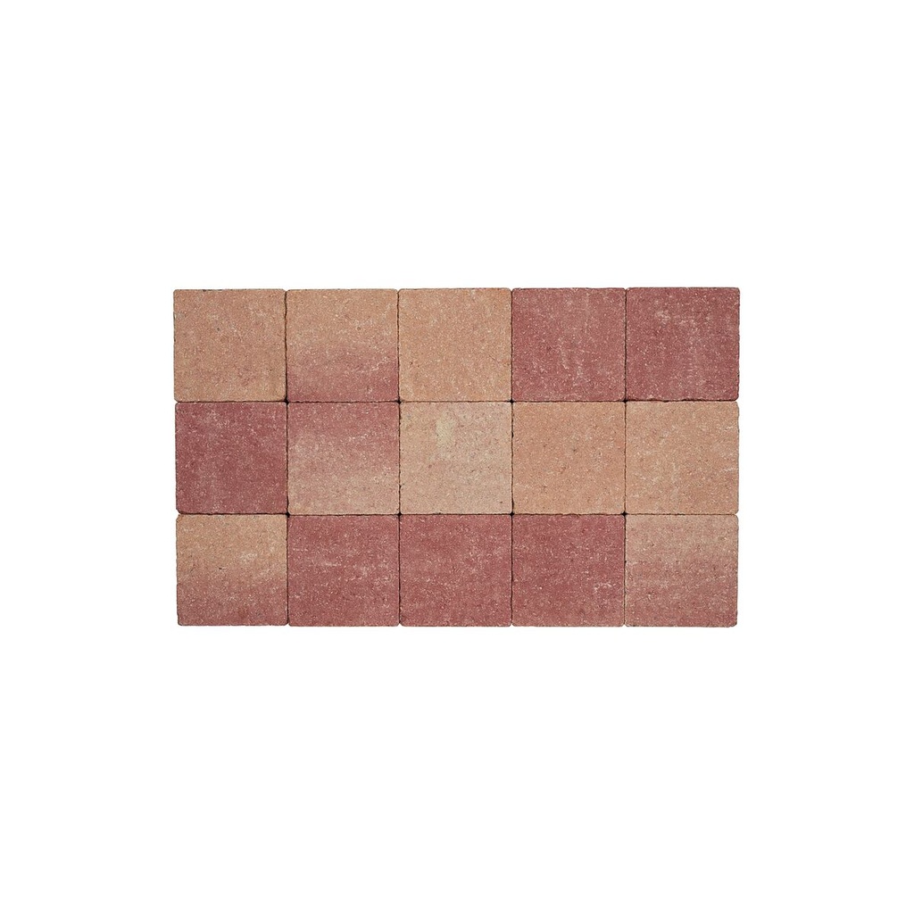 Pavé In-Line Tambouriné 15x15x6 cm Rose-Rouge (€/m²)