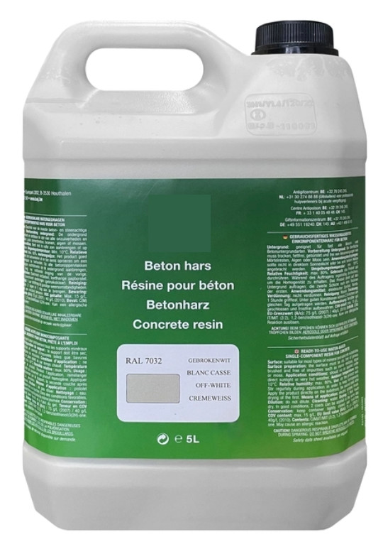 Résine béton blanc casse RAL 7032 5L