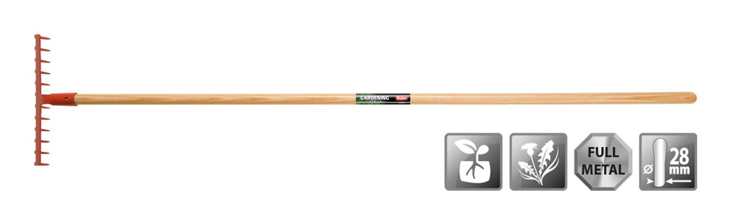 RATEAU DE JARDIN 12T/350MM M/ST 1.5M