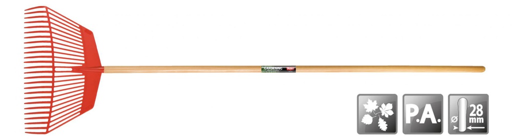 RÂTEAU À FEUILLES 450MM POLYAMIDE PROF. FIXE M/ST 1.5M