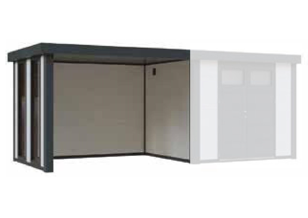 Option Lounge SMALL Fermé + 2 fenêtres 284x238cm (pour chalet 2424 - 2724 - 3024)