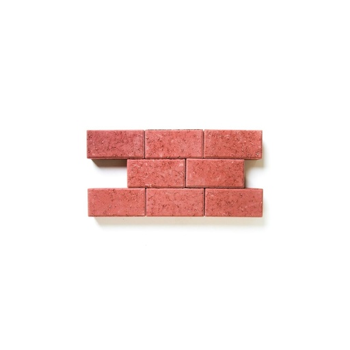 [pav22118rou] PAVE EN BETON 22X11X8 ROUGE CHANFR 2/2 EMPILAGE ROLLMOPS *BENOR*